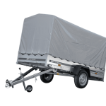GARDEN TRAILER 264 KIPP MIT STÜTZRAD, H1100-HOCHSPRIEGEL UND GRAUER PLANE-Neu