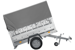 Kippanhänger Garden Trailer 200 KIPP 200×106 cm 750 kg mit Laubgitteraufsatz, Hochplane, Hochspriegel und Stützrad-Neu – Bild 6