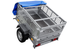 Kompakter Anhänger Garden Trailer 150 KIPP 150×106 cm 750 kg mit Laubgitteraufsatz-Neu – Bild 12
