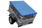Kompakter Anhänger Garden Trailer 150 KIPP 150×106 cm 750 kg mit Laubgitteraufsatz-Neu – Bild 4