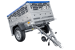 Kompakter Anhänger Garden Trailer 150 KIPP 150×106 cm 750 kg mit Laubgitteraufsatz-Neu