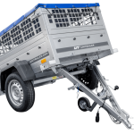 Kompakter Anhänger Garden Trailer 150 KIPP 150×106 cm 750 kg mit Laubgitteraufsatz-Neu