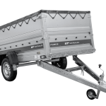 Leichter Anhänger 264×125 UNITRAILER FORCE 264 KIPP mit BIS-Seitenwänden, H-0-Rahmen und grauer Plane-Neu