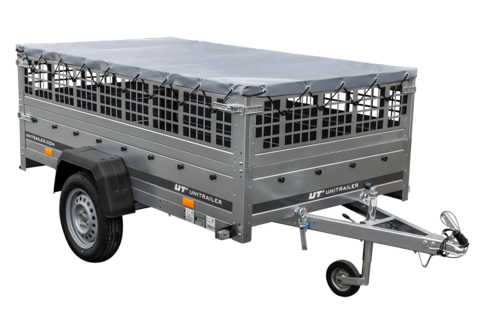 ger_pm_Leichter-Anhanger-auf-Blattfedern-230x125-UNITRAILER-GARDEN-230-R-KIPP-mit-Gitterwanden-H-0-Rahmen-und-grauer-Plane-15317_1.png Leichter Anhänger auf Blattfedern 230×125 UNITRAILER GARDEN 230/R KIPP mit Gitterwänden, H-0-Rahmen und grauer Plane-Neu – Bild 1