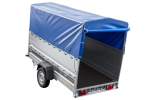 Leichter Anhänger auf Blattfedern 264×125 UNITRAILER FORCE 264/R KIPP mit BIS-Seitenwänden, H-800-Rahmen und blauer Plane-Neu – Bild 11
