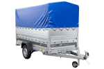 Leichter Anhänger auf Blattfedern 264×125 UNITRAILER FORCE 264/R KIPP mit BIS-Seitenwänden, H-800-Rahmen und blauer Plane-Neu – Bild 5