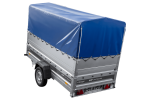 Leichter Anhänger auf Blattfedern 264×125 UNITRAILER FORCE 264/R KIPP mit BIS-Seitenwänden, H-800-Rahmen und blauer Plane-Neu – Bild 8