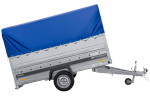 Leichter Anhänger auf Blattfedern 264×125 UNITRAILER FORCE 264/R KIPP mit BIS-Seitenwänden, H-800-Rahmen und blauer Plane-Neu – Bild 9