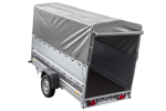 Leichter Anhänger auf Blattfedern 264×125 UNITRAILER FORCE 264/R KIPP mit BIS-Seitenwänden, H-800-Rahmen und grauer Plane-Neu – Bild 11