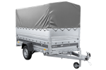 Leichter Anhänger auf Blattfedern 264×125 UNITRAILER FORCE 264/R KIPP mit BIS-Seitenwänden, H-800-Rahmen und grauer Plane-Neu – Bild 8
