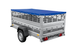 Leichter Anhänger auf Federn 230×125 UNITRAILER FORCE 230/R KIPP mit Gitterwänden, H-0-Rahmen und blauer Plane-Neu – Bild 3