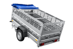 Leichter Anhänger auf Federn 230×125 UNITRAILER FORCE 230/R KIPP mit Gitterwänden, H-0-Rahmen und blauer Plane-Neu – Bild 10
