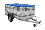 Leichter Anhänger auf Federn 230×125 UNITRAILER FORCE 230/R KIPP mit Gitterwänden, H-0-Rahmen und blauer Plane-Neu – Bild 5