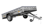PKW Anhänger 264×150 UNITRAILER GARDEN 265 KIPP mit Flachplanenträger und grauer Plane-Neu
