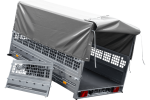 PKW-Anhänger 264×150 UNITRAILER GARDEN 265 KIPP mit Gitteraufsatz, Hochspriegel H-800 und grauer Plane-Neu – Bild 12