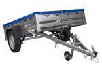 PKW Anhänger auf Blattfedern 200×125 UNITRAILER GARDEN 201/R KIPP mit H-0 Rahmen und blauer Plane-Neu