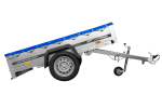 PKW Anhänger auf Blattfedern 200×125 UNITRAILER GARDEN 201/R KIPP mit H-0 Rahmen und blauer Plane-Neu – Bild 12