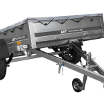 PKW-Anhänger auf Blattfedern 200×125 UNITRAILER GARDEN 201/R KIPP mit H-0 Rahmen und grauer Plane-Neu
