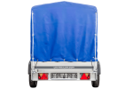 PKW-Anhänger auf Blattfedern 230×125 UNITRAILER GARDEN 230/R KIPP mit H-1100 Rahmen und blauer Plane-Neu – Bild 6