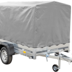 PKW-Anhänger auf Blattfedern 230×125 UNITRAILER GARDEN 230/R KIPP mit H-1100-Rahmen und grauer Plane-Neu