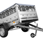 PKW-Anhänger auf Federn 200×125 UNITRAILER GARDEN 201/R KIPP mit Gitterwänden, H-0-Rahmen und grauer Plane-Neu