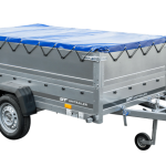 PKW-Anhänger auf Federn 230×125 UNITRAILER GARDEN 230/R KIPP mit BIS-Bordwänden, H-0-Rahmen und blauer Plane-Neu