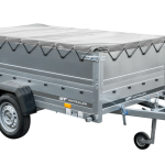 PKW-Anhänger auf Federn 230×125 UNITRAILER GARDEN 230/R KIPP mit BIS-Seiten, H-0-Rahmen und grauer Plane-Neu