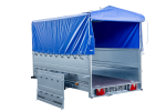 PKW-Anhänger auf Federn 264×125 UNITRAILER GARDEN 264/R KIPP mit BIS-Seiten, H-800-Rahmen und blauer Plane-Neu – Bild 6