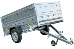 Pkw Anhänger Kipper 230×125 Garden Trailer 230 KIPP Unitrailer 750 kg mit Stützrad und zusätzlichen Bordwänden-Neu