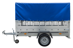 Planenanhänger 230×125 Garden Trailer 230 KIPP mit Laubgitteraufsatz, blauer Hochplane, Hochspriegel und Stützrad-Neu – Bild 5
