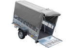 Planenanhänger 230×125 Garden Trailer 230 KIPP mit Laubgitteraufsatz, grauer Hochplane, Hochspriegel und Stützrad-Neu – Bild 8
