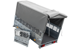 Planenanhänger 230×125 Garden Trailer 230 KIPP mit Laubgitteraufsatz, grauer Hochplane, Hochspriegel und Stützrad-Neu – Bild 9