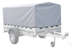 Planenanhänger 230×125 Garden Trailer 230 KIPP mit Laubgitteraufsatz, grauer Hochplane, Hochspriegel und Stützrad-Neu – Bild 15