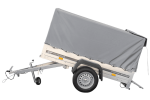 Tieflader Pkw Anhänger Garden Trailer 200 KIPP 200×106 cm 750 kg [mit Hochspriegel, Hochplane und Stützrad]-Neu – Bild 3