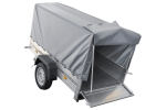 Tieflader Pkw Anhänger Garden Trailer 200 KIPP 200×106 cm 750 kg [mit Hochspriegel, Hochplane und Stützrad]-Neu – Bild 6