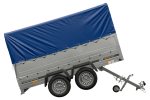 UNITRAILER GARDEN TRAILER 264/2 KIPP Doppelachsanhänger mit Stützrad, zusätzlichen Bordwänden, Spriegel und hoher Plane-Neu – Bild 3