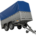 UNITRAILER GARDEN TRAILER 264/2 KIPP Doppelachsanhänger mit Stützrad, zusätzlichen Bordwänden, Spriegel und hoher Plane-Neu
