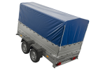 UNITRAILER GARDEN TRAILER 264/2 KIPP Doppelachsanhänger mit Stützrad, zusätzlichen Bordwänden, Spriegel und hoher Plane-Neu – Bild 4