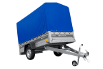 Ungebremster Anhänger 230×125 UNITRAILER FORCE 230 KIPP mit H-1100 Spriegel und blauer Hochplane-Neu