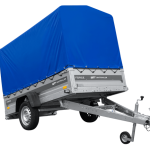 Ungebremster Anhänger 230×125 UNITRAILER FORCE 230 KIPP mit H-1100 Spriegel und blauer Hochplane-Neu