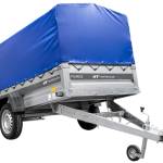 Ungebremster Anhänger 264×125 UNITRAILER FORCE 264 KIPP mit H-800 Spriegel und blauer Hochplane-Neu