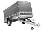 Ungebremster Anhänger 264×125 UNITRAILER FORCE 264 KIPP mit H-800 Spriegel und grauer Hochplane-Neu
