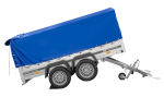 Zweiachsanhänger 264×150 UNITRAILER GARDEN 265/2 KIPP mit H-800 Rahmen und blauer Plane-Neu – Bild 4