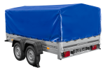 Zweiachsanhänger 264×150 UNITRAILER GARDEN 265/2 KIPP mit H-800 Rahmen und blauer Plane-Neu – Bild 3