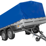 Zweiachsanhänger 264×150 UNITRAILER GARDEN 265/2 KIPP mit H-800 Rahmen und blauer Plane-Neu