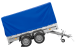 Zweiachsanhänger 264×150 UNITRAILER GARDEN 265/2 KIPP mit Rahmen H-1100 und blauer Plane-Neu – Bild 3