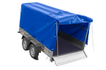 Zweiachsanhänger 264×150 UNITRAILER GARDEN 265/2 KIPP mit Rahmen H-1100 und blauer Plane-Neu – Bild 11